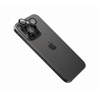 Ochranná skla čoček fotoaparátů FIXED Camera Glass pro Apple iPhone 16 Pro/16 Pro Max, černá