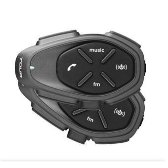Bluetooth handsfree pro uzavřené a otevřené přilby CellularLine Interphone TOUR HD, Twin Pack