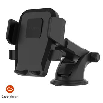 Univerzální držák do auta FIXED Iconiq XXL s dlouhou přísavkou na sklo nebo na palubní desku, černý