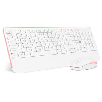 CONNECT IT Combo bezdrátová bílo-růžová klávesnice + myš, CZ + SK layout