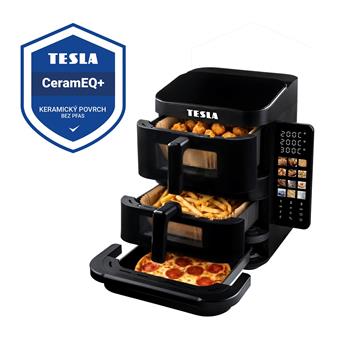 TESLA AirCook TrioZone Q636 XXL - multifunkční třízónová digitální horkovzdušná fritéza