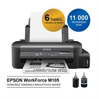 EPSON WorkForce M105, A4, 34 ppm, mono, ITS