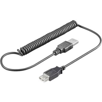 Kabel USB prodlužovací A-A, 0,5-1,5 m, kroucený, černý