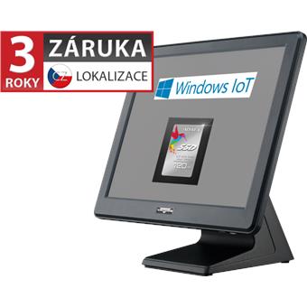 AerPOS PP-9635AV, 15" LCD LED, 350 cd/m2, J1900 2,42GHz, 4GB RAM, 120GB SSD, Win 10 IoT, rámeček,čer
