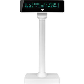 VFD zák.displej FV-2030W 2x20, 9mm, USB, biely