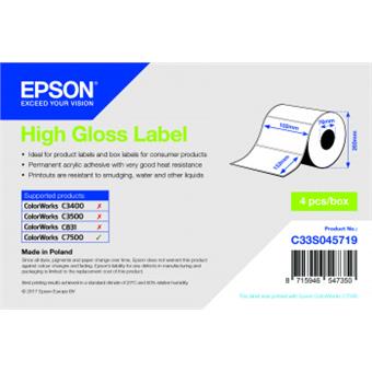 High Gloss Label 102 x 152mm, 800 lab