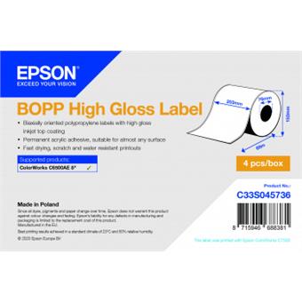 BOPP High Gloss Label Cont.R, 203mm x 68m