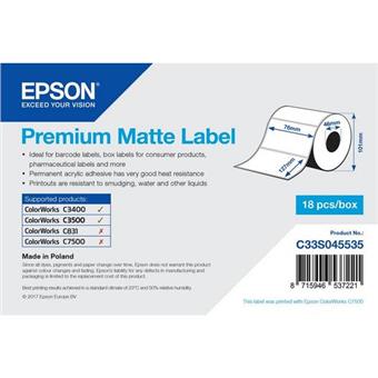 EPSON Premium Matte Label - Die-cut Roll: 76mm x 127mm, 265 labels