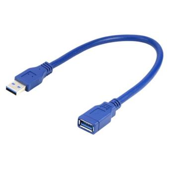Kabel USB A-A 3.0, prodlužovací, modrý, 15cm