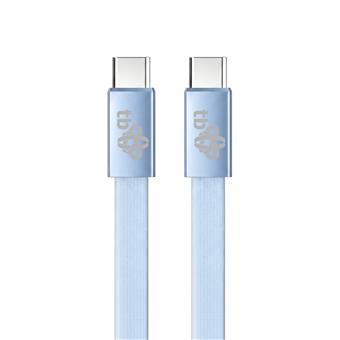 TB plochý kabel USB-C na USB-C, 1m, modrý