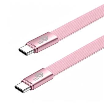 TB plochý kabel USB-C na USB-C, 1m, růžový